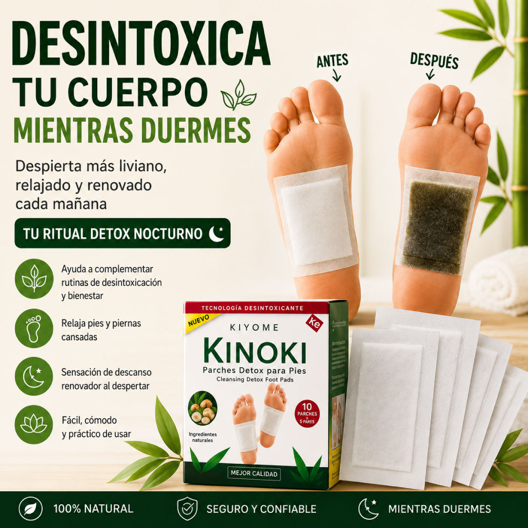 Parches Kinoki para rutina nocturna de bienestar - presentación del producto